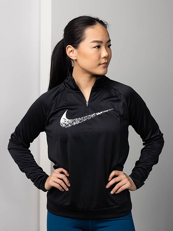 Nike Dri-Fit Swoosh Run Halfzip Svart/Hvit