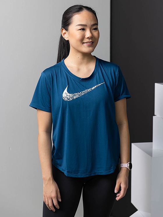 Nike Swoosh Run Top Valerian Blue/Hvit