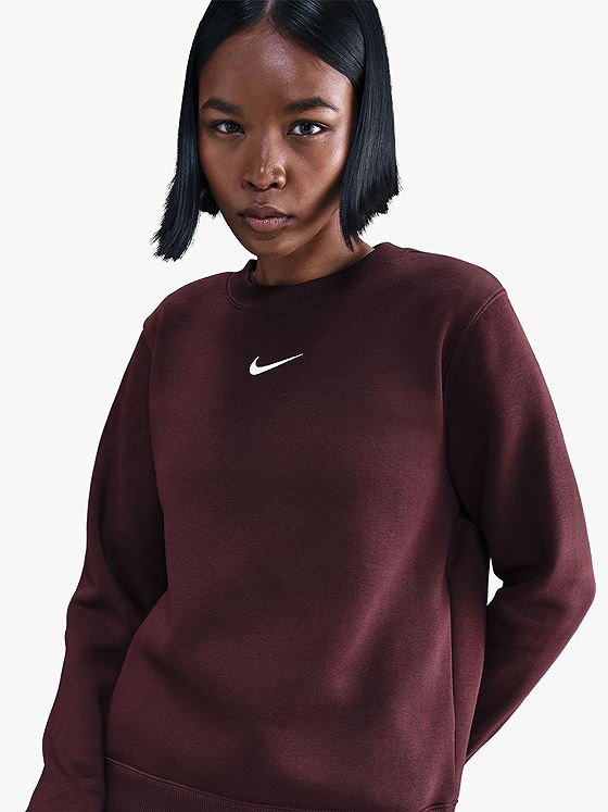 Nike Pheonix Fleece Standard Crew Burgundy Crush/Sail