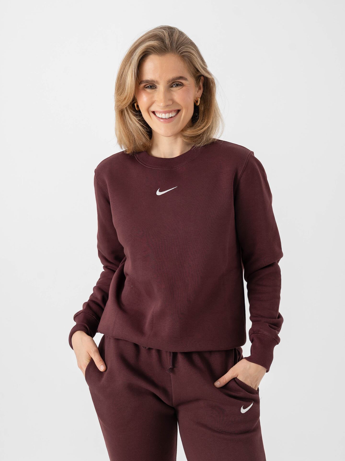 Nike Pheonix Fleece Standard Crew Burgundy Crush/Sail
