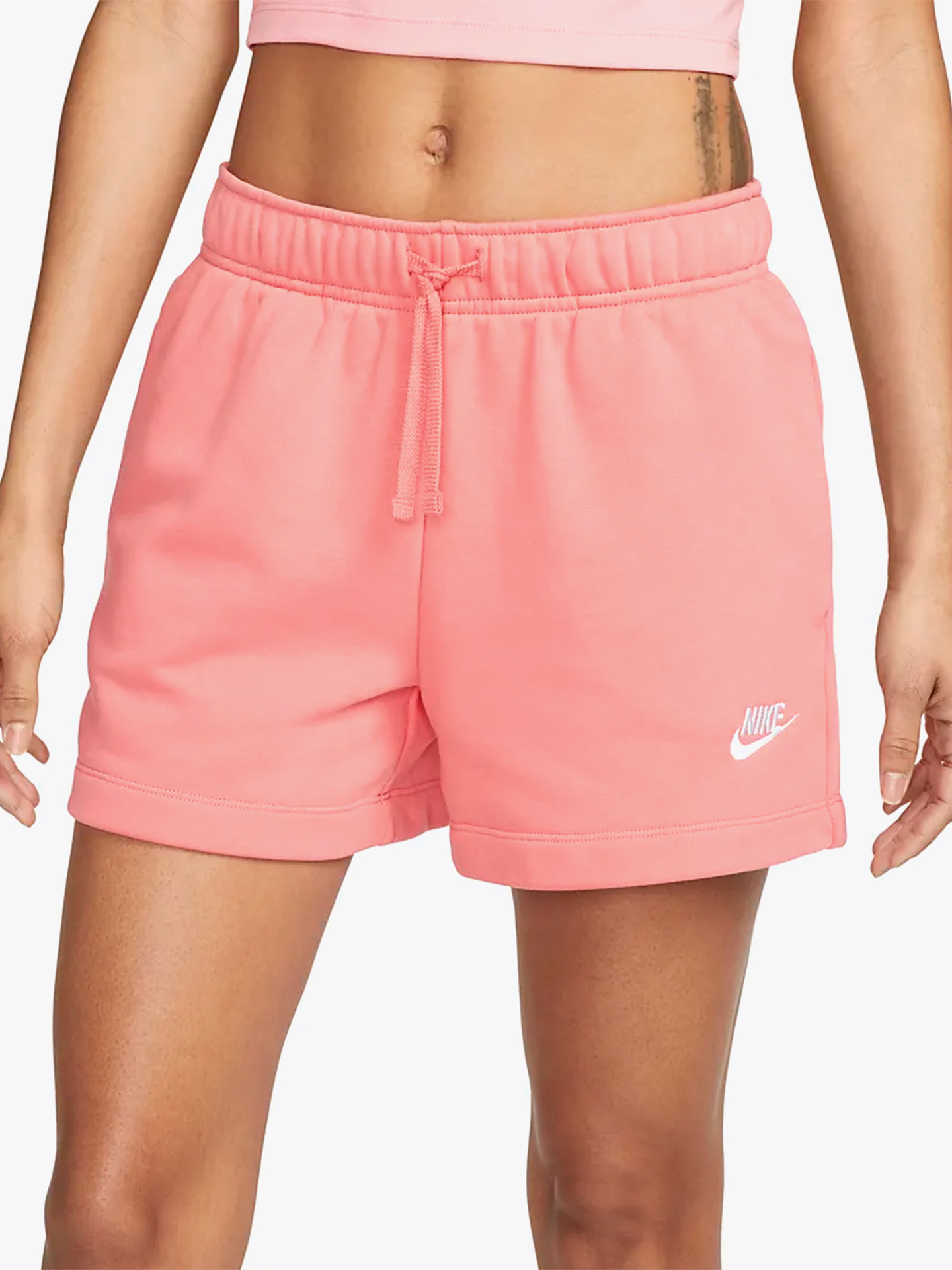 pink nike club fleece shorts