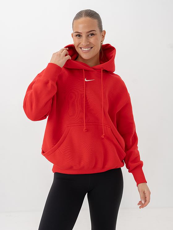 Nike Pheonix Fleece Over-Sized Pullover Hoodie University Red / Sail