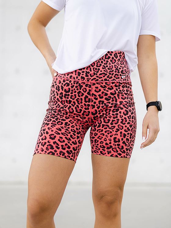 Nike One 7In Leopard Shorts Rosa