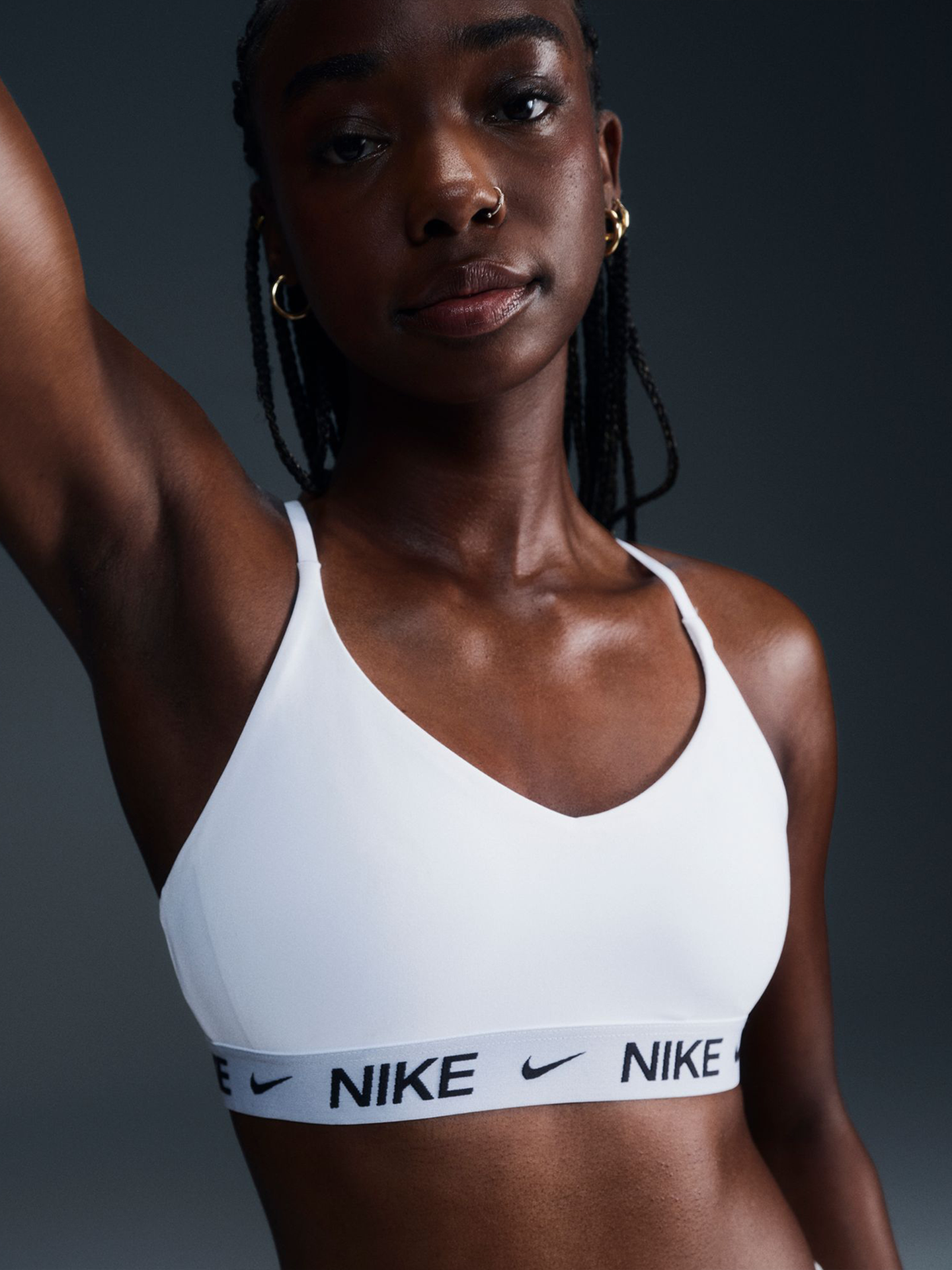 Nike Indy Dri-Fit Light-Support Padded Bra White / Black