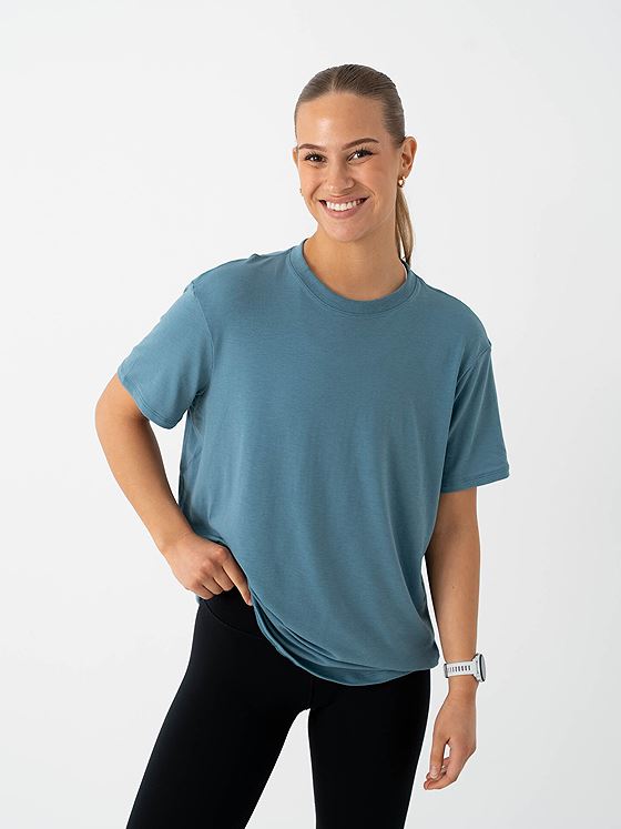 Nike One Relaxed Dri-Fit Short Sleeve Top Smokey Blue / Black