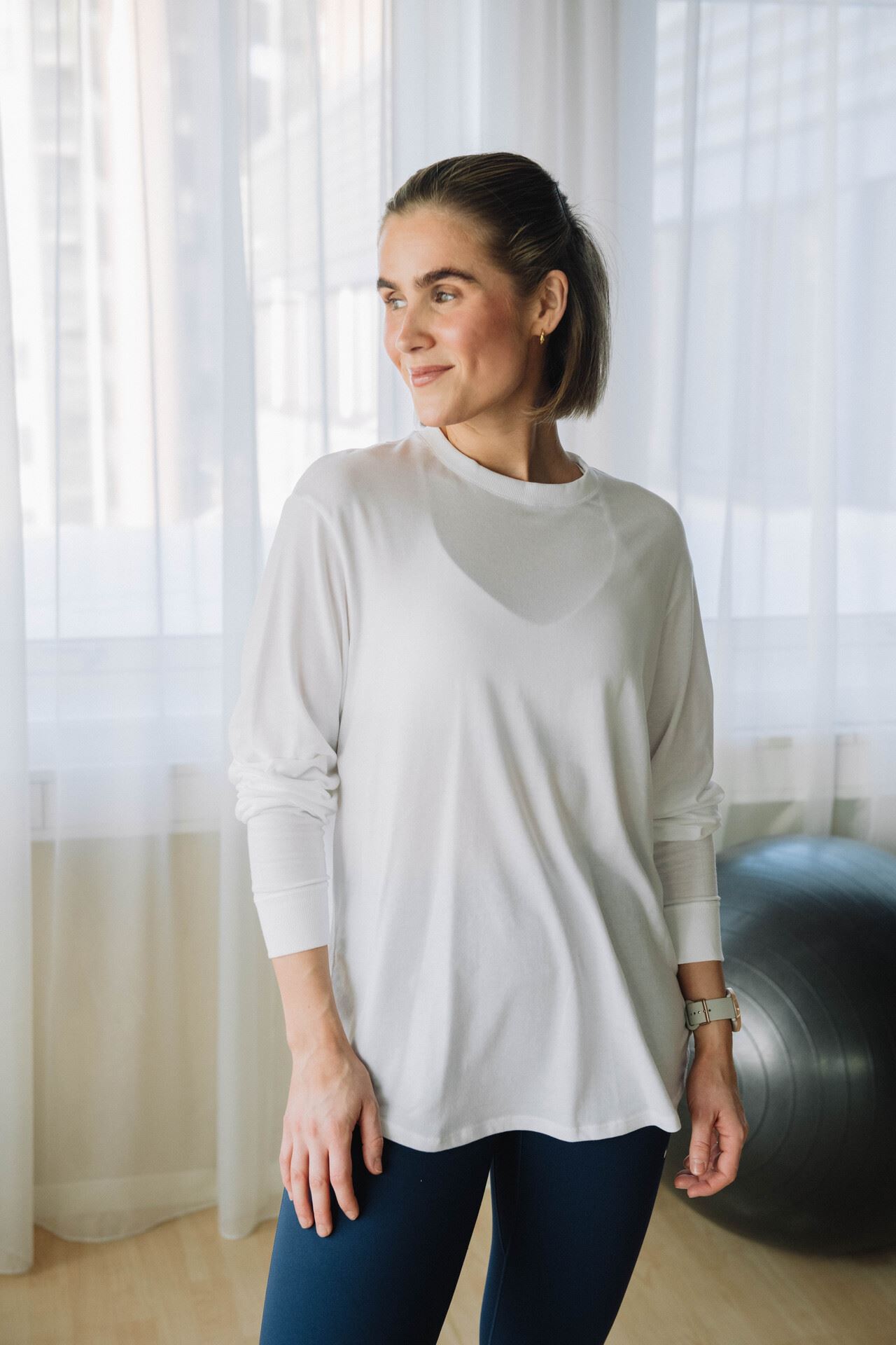 Nike One Relaxed Dri-Fit Long Sleeve White