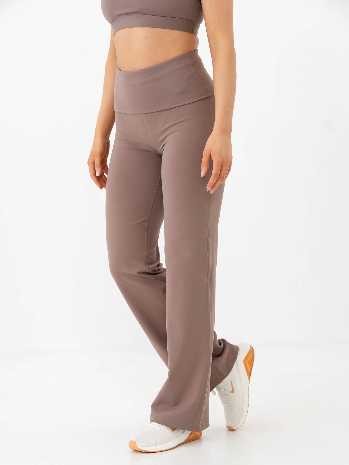 Nike One Dri-Fit High-Waisted Fold-Over Pant - Brun