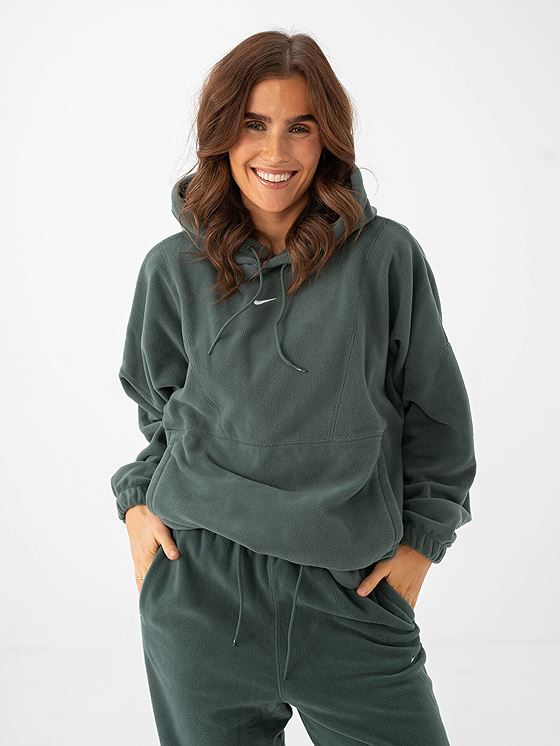 Nike One Therma-Fit Polar Pullover Hoodie Vintage Green / White