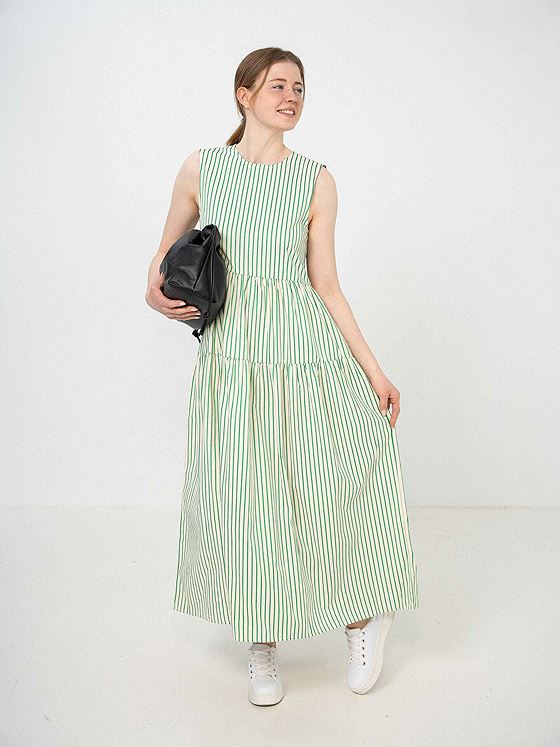 NORR Linna Maxi dress Bright Green Stripe