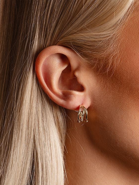 Snö Of Sweden Kitty Small Tripple Crystal Ear Gold