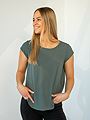 Only Vic Short Sleeve Solid Top Bottle Green