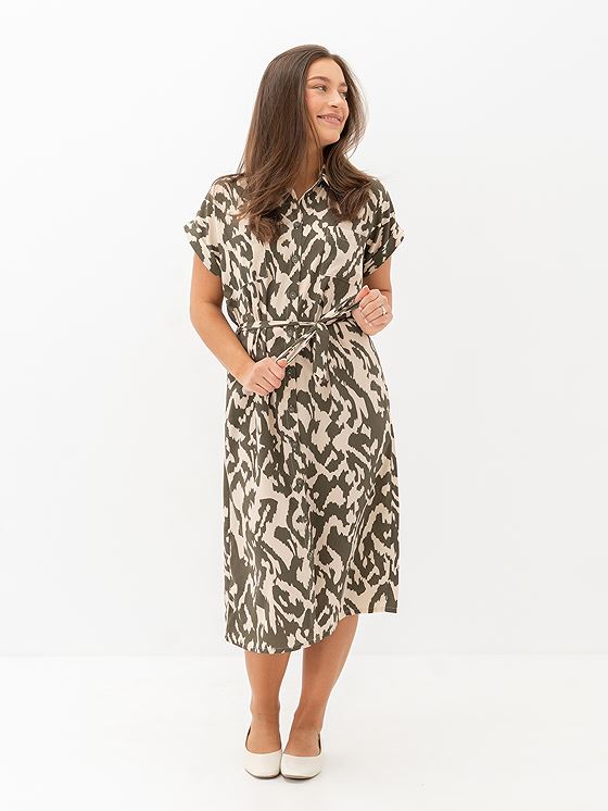 Only Hannover Short Sleeve Shirt Dress Tarmac / Pumice Stone