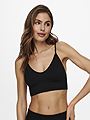 Only Vicky Rib Seamless V-Neck Top Black