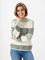 Only Atia Long Sleeve Stripe Pullover Knit Silt Green