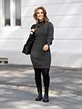 Only Katia Long Sleeve Dress Knit Dark Grey Melange