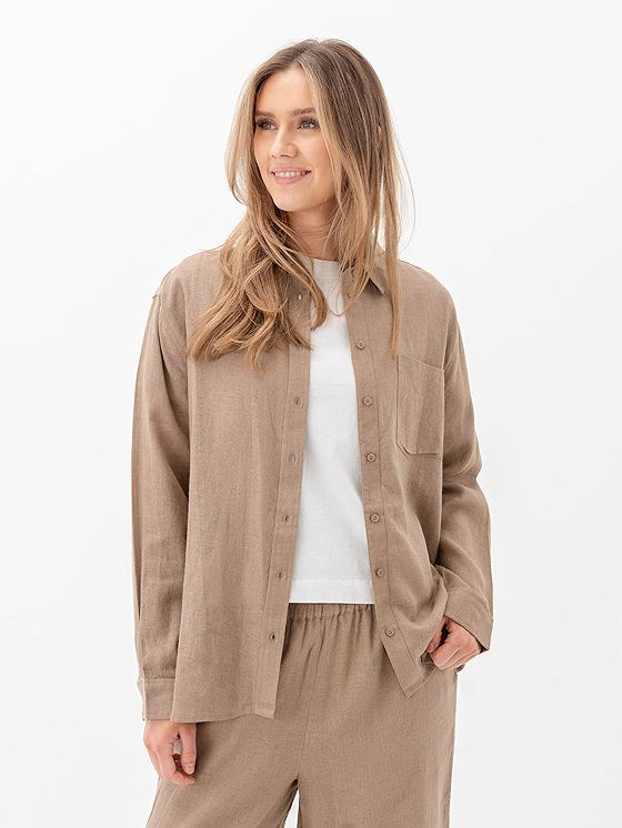 Only Tokyo Linen Blend Shirt Brindle