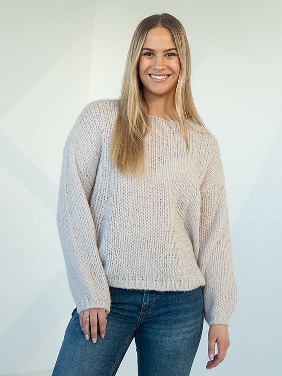 Only Nordic Life Long Sleeve O-Neck Knit Pumice Stone