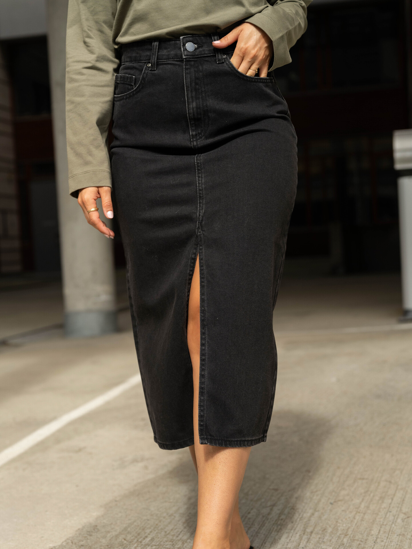 ONLY Jupe en jean - washed black/noir ONLY Jupe en jean - washed black/noir