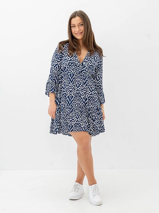 Only Clemmentine 3/4 Dress Ombre Blue Clemmentine Grafic