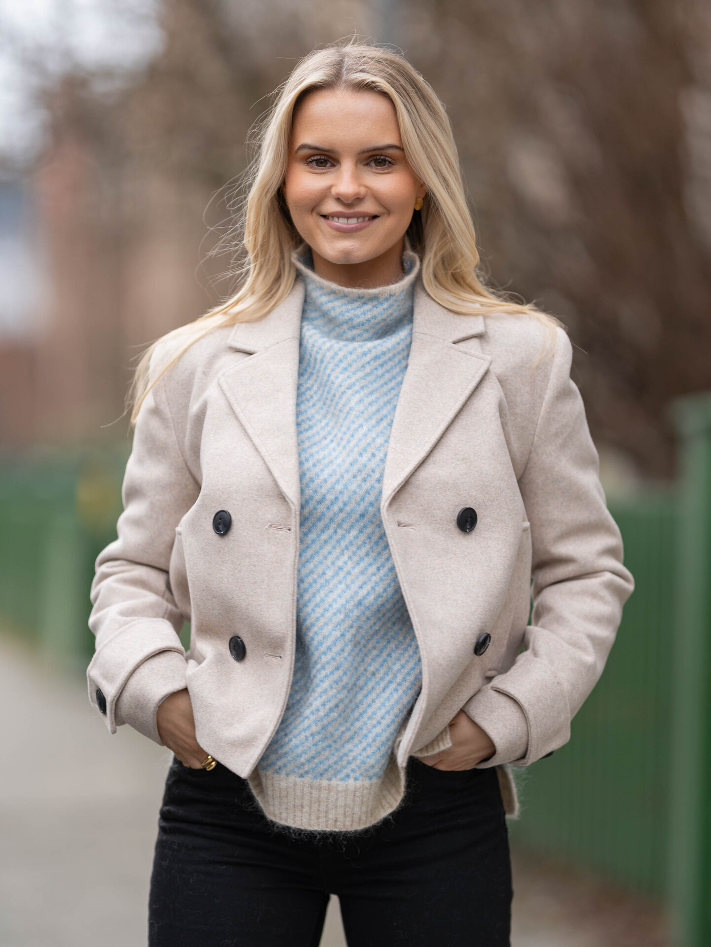 Only Freja Life Short DB Jacket Humus Melange