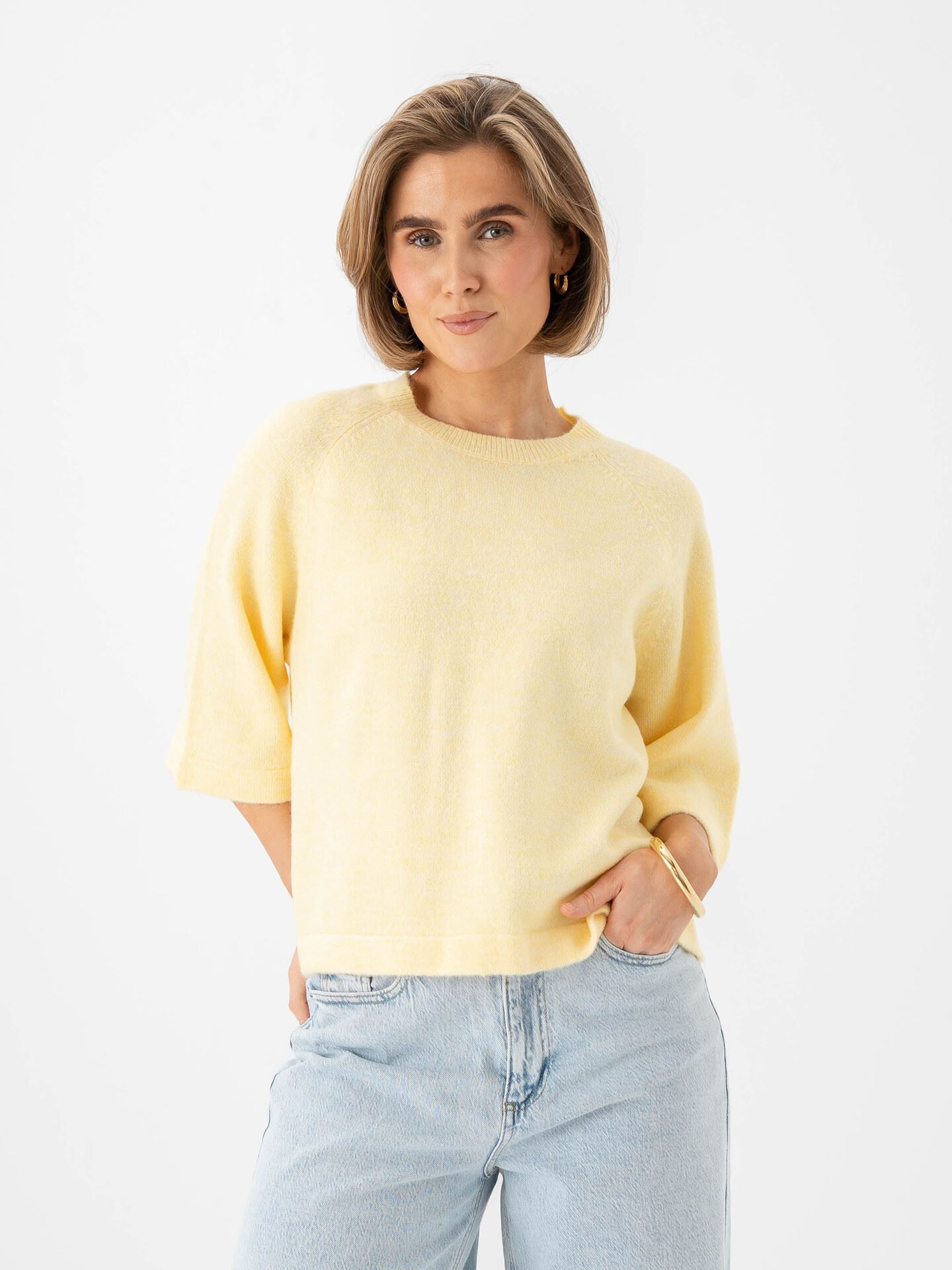 Only Simoni 3/4 Pullover Knit Mellow Yellow