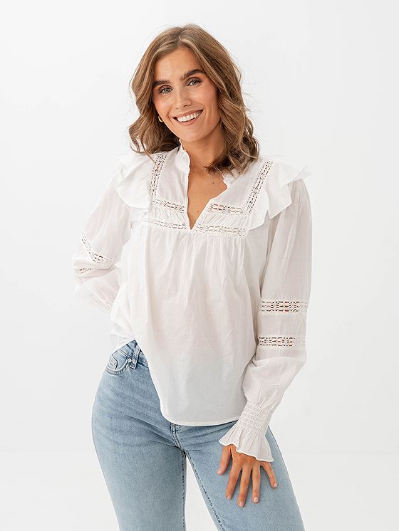 Only Julia Life Long Sleeve Blouse Cloud Dancer