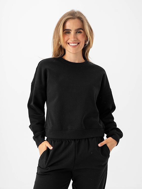 Only Daze Long Sleeve Crew Neck Sweat Black