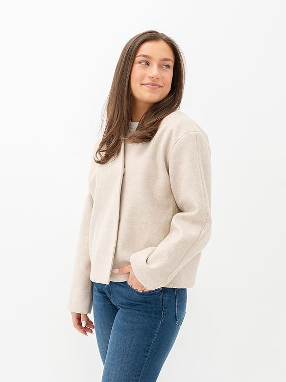 Only Nancy Round Neck Jacket Pumice Stone Melange