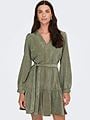 Only Marike Life Long Sleeve Cord Belt Dress Smokey Olive