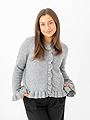 Only Rima Long Sleeve Frill Butto Cardigan CS Knit Light Grey Melange