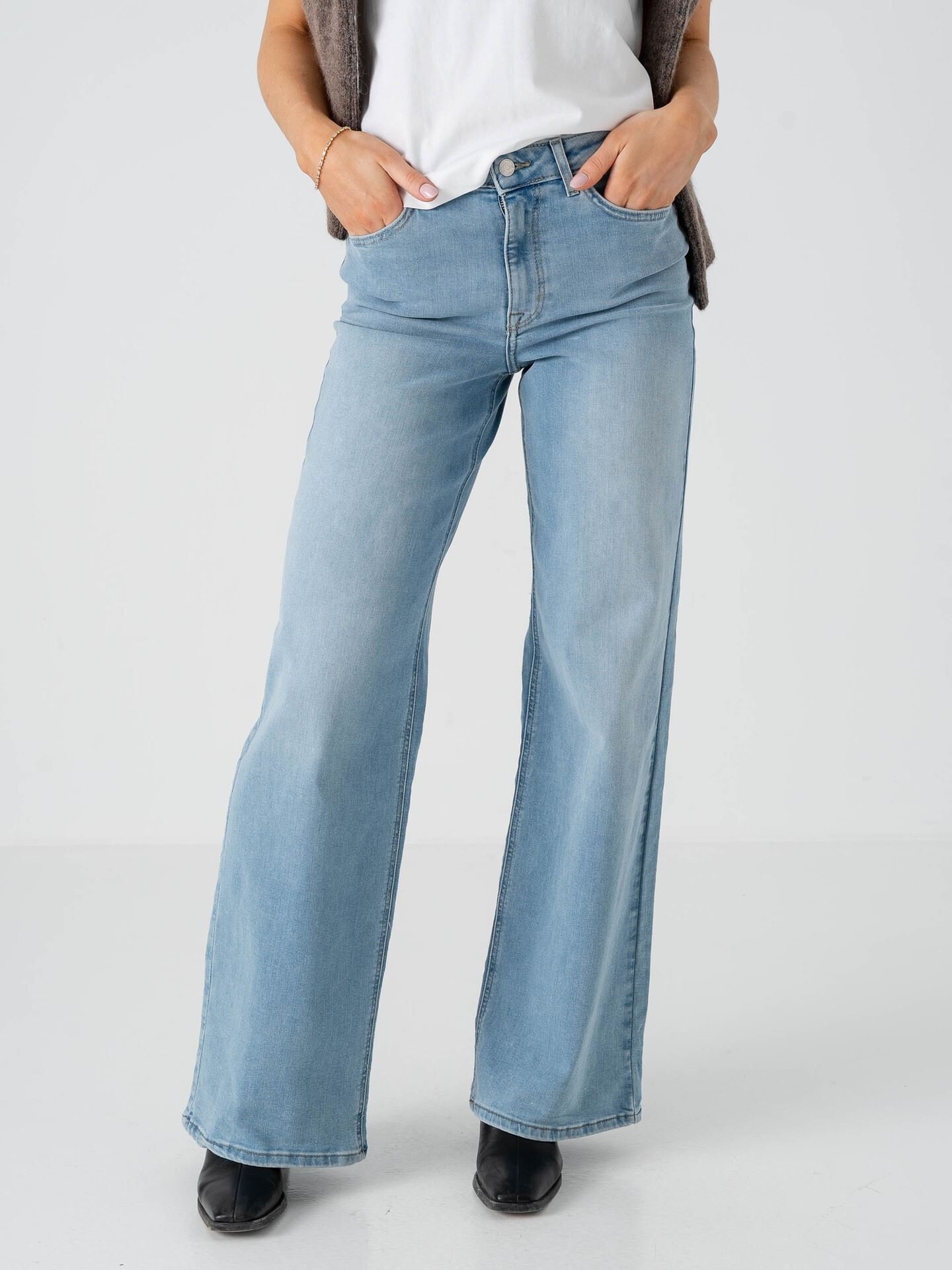 Only Madison Blush High Waist Wide Denim Light Blue Denim