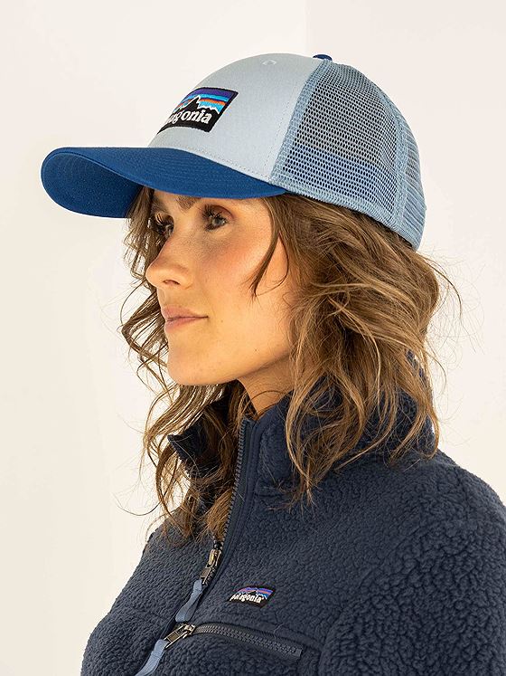 Patagonia P-6 Logo LoPro Trucker Hat Steam Blue