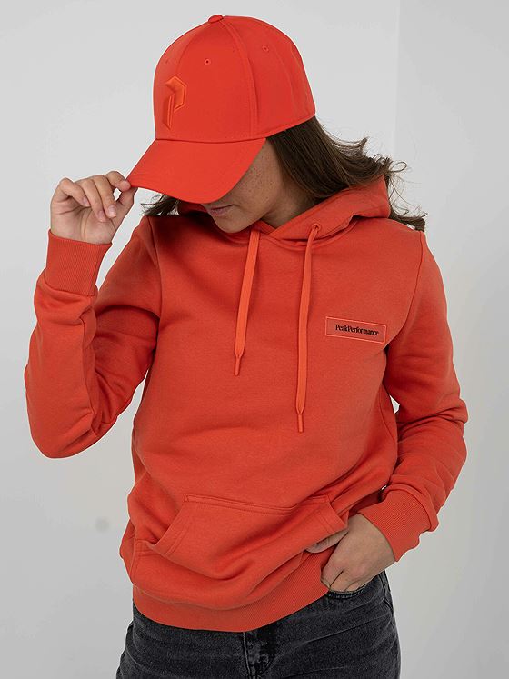 Peak Performance W Logo Hood Sweatshirt Paprika