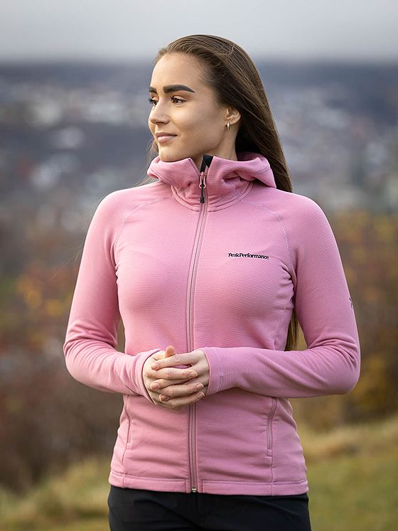 Peak Performance Midlayer Zip Hood Bitter Root