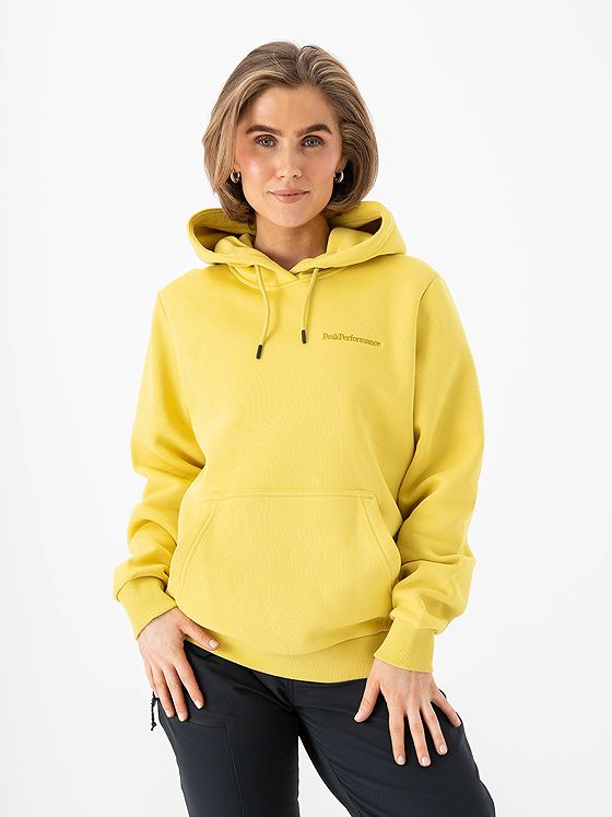 Peak Performance Original Small Logo Hood Canary Lime