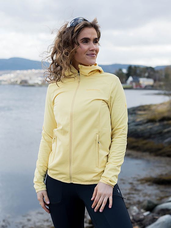 Peak Performance Light Zip Hood Mellow Yellow
