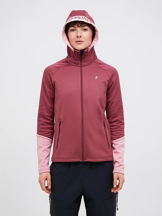 Peak Performance Rider Essentials Zip Hood Wild Rouge / Warm Blush