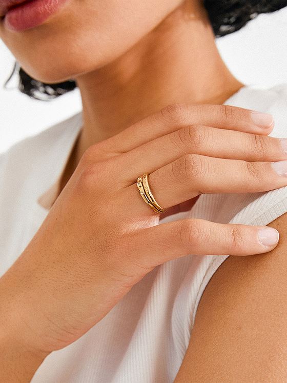 Pilgrim Fire Ring 2-i-1 Sett Gold