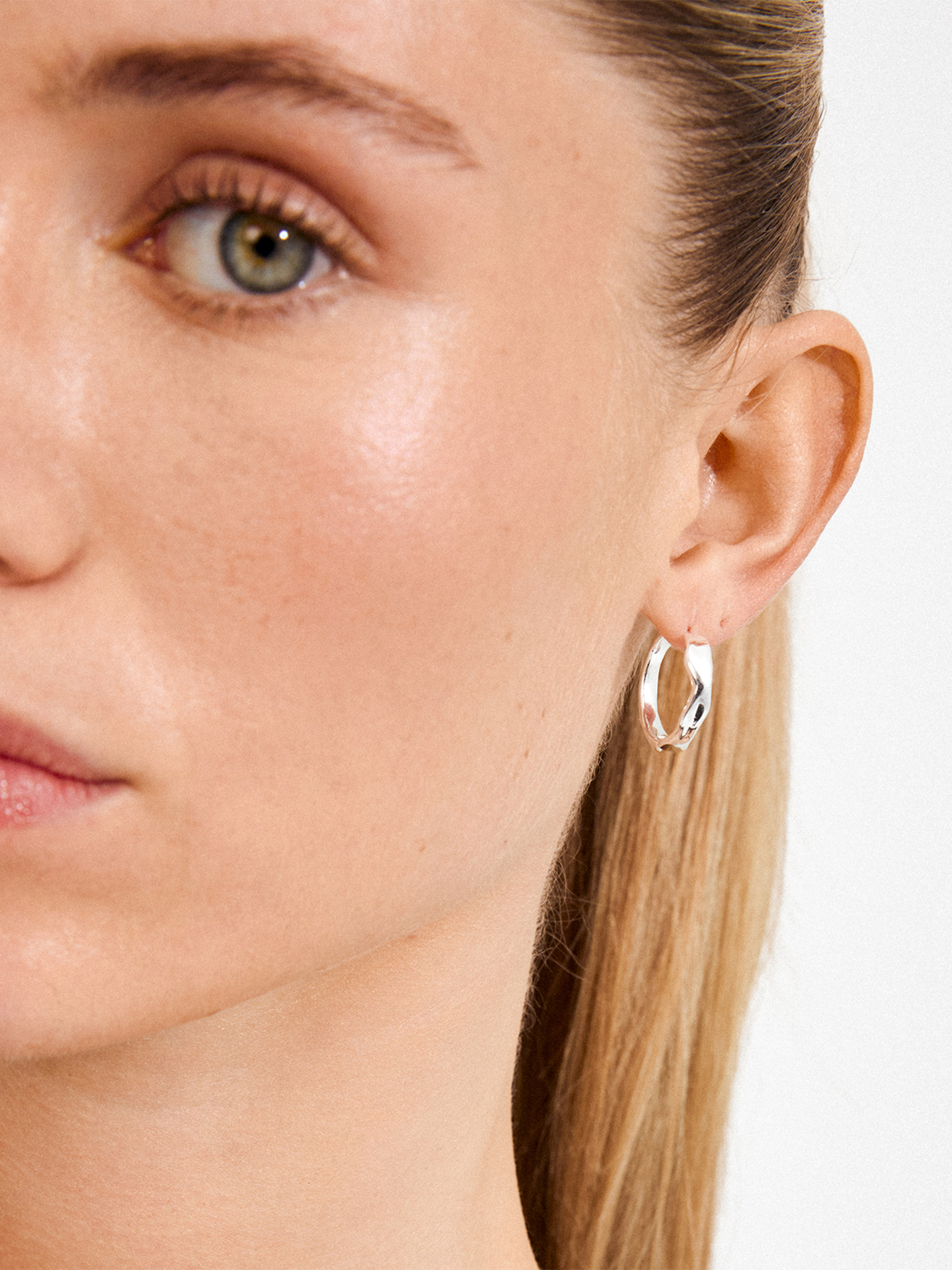 Pilgrim Ember Small Hoops Silver