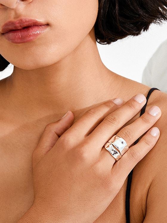 Pilgrim Ember Ring 2-i-1 Sett Silver