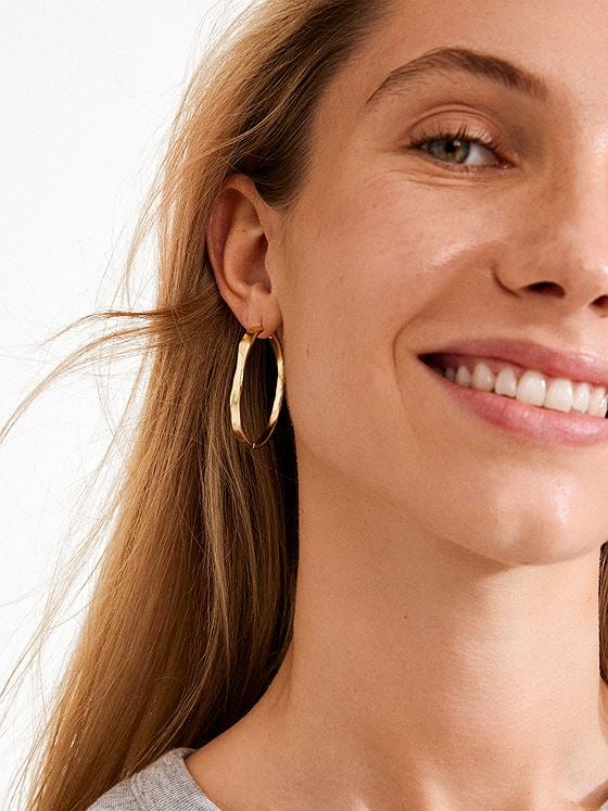 Pilgrim Ember Large Hoops Gold