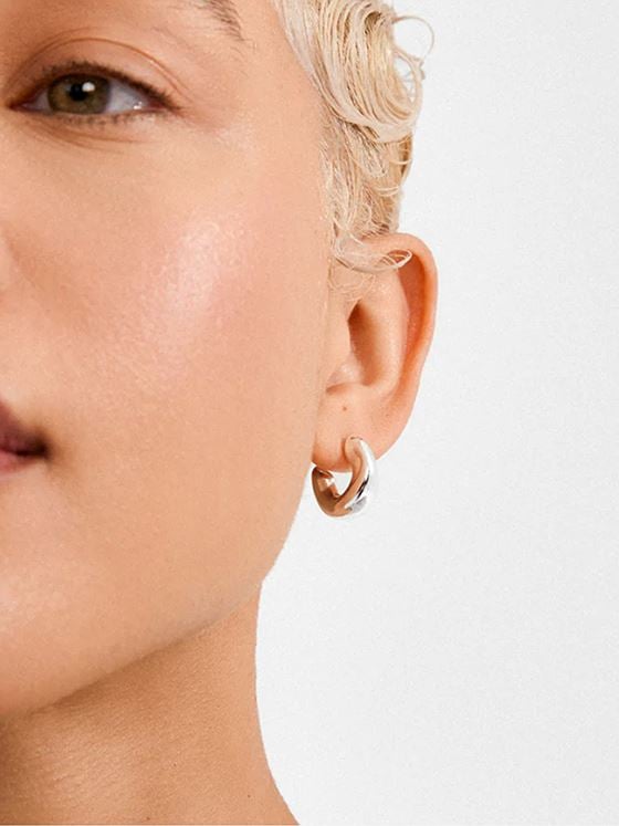 Pilgrim Jennings Small Hoops Sølvbelagt