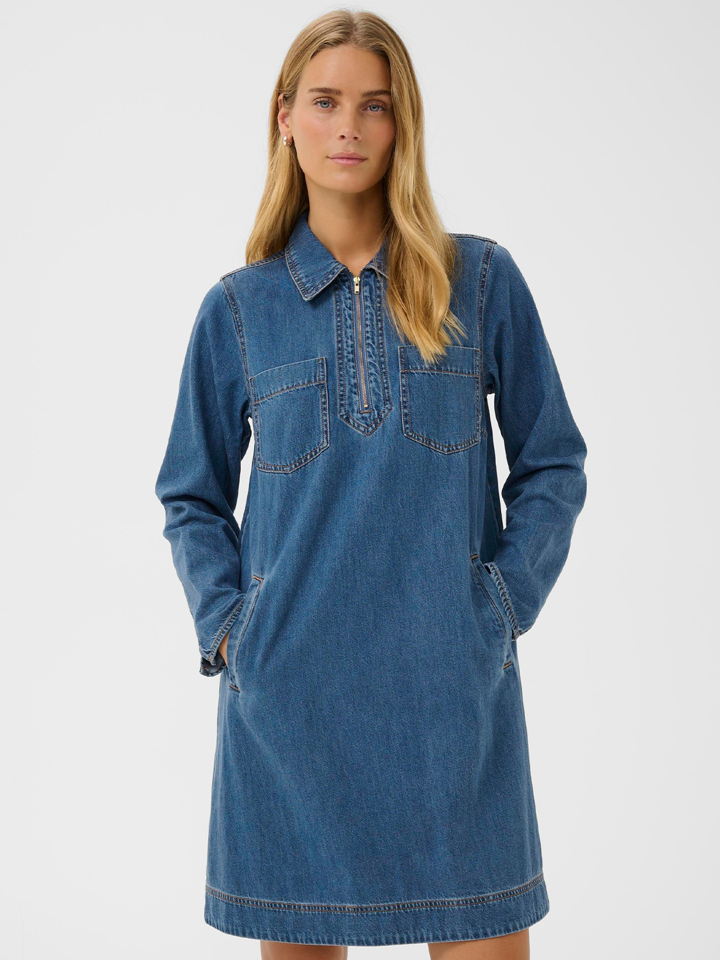 Part Two Yalia Dress Medium Blue Denim