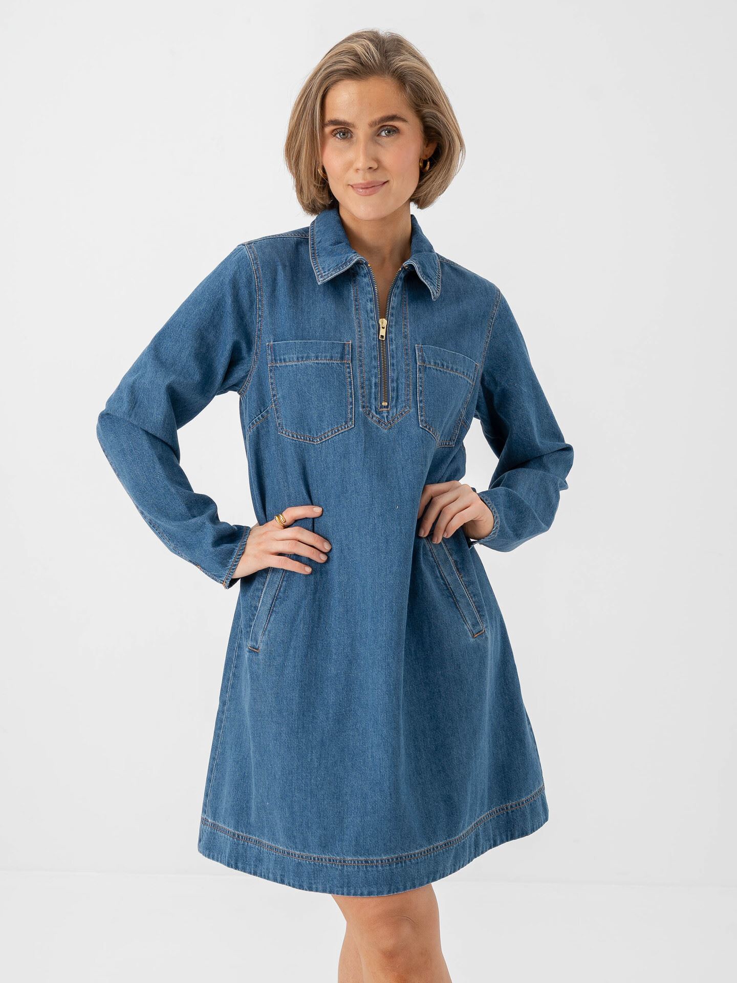 Part Two Yalia Dress Medium Blue Denim