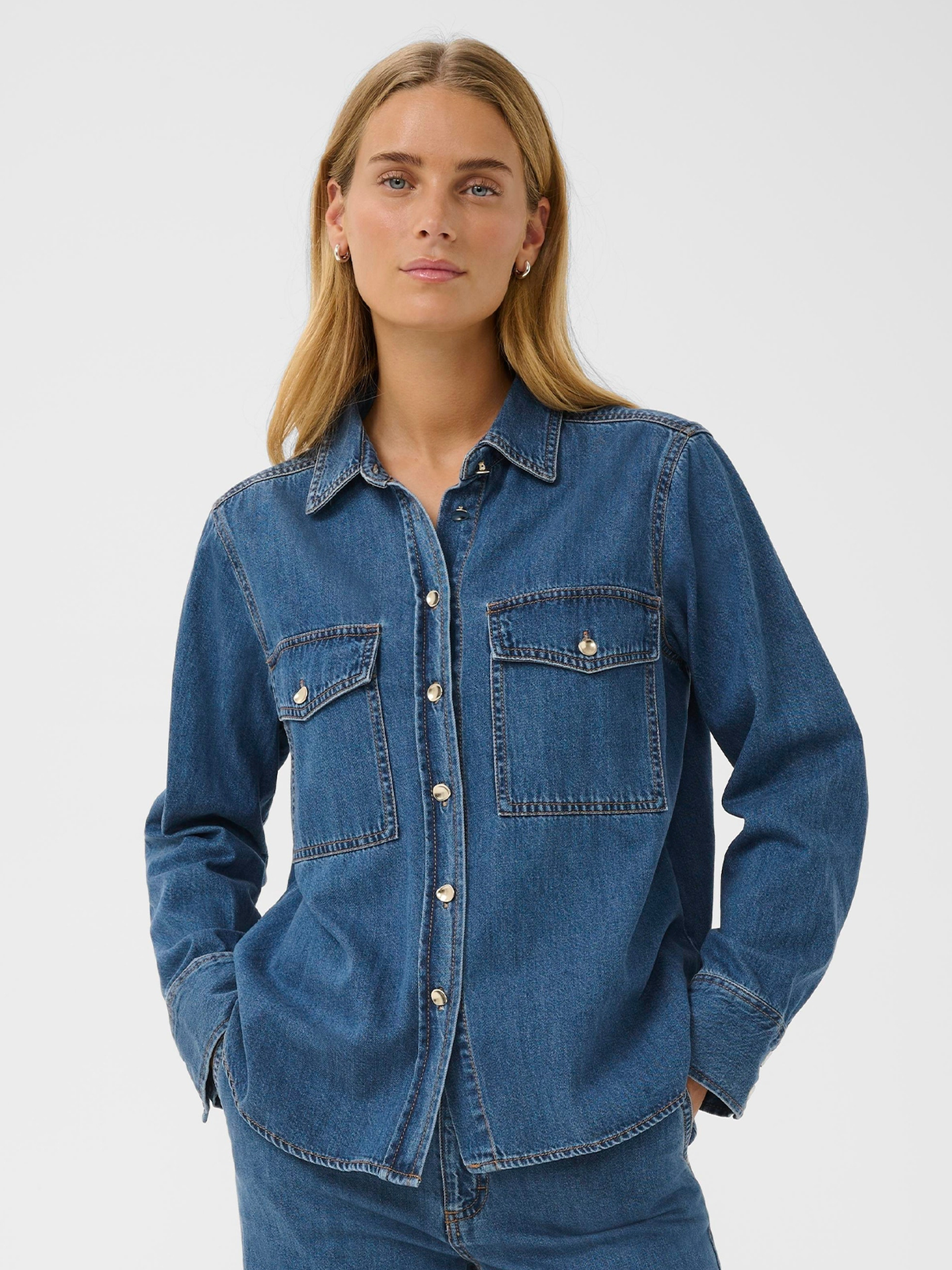 Part Two Payas Shirt Medium Blue Denim