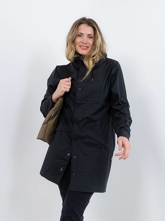 Rains Long Jacket Black