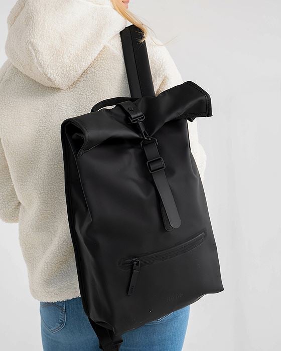 Rains Rolltop Rucksack Black