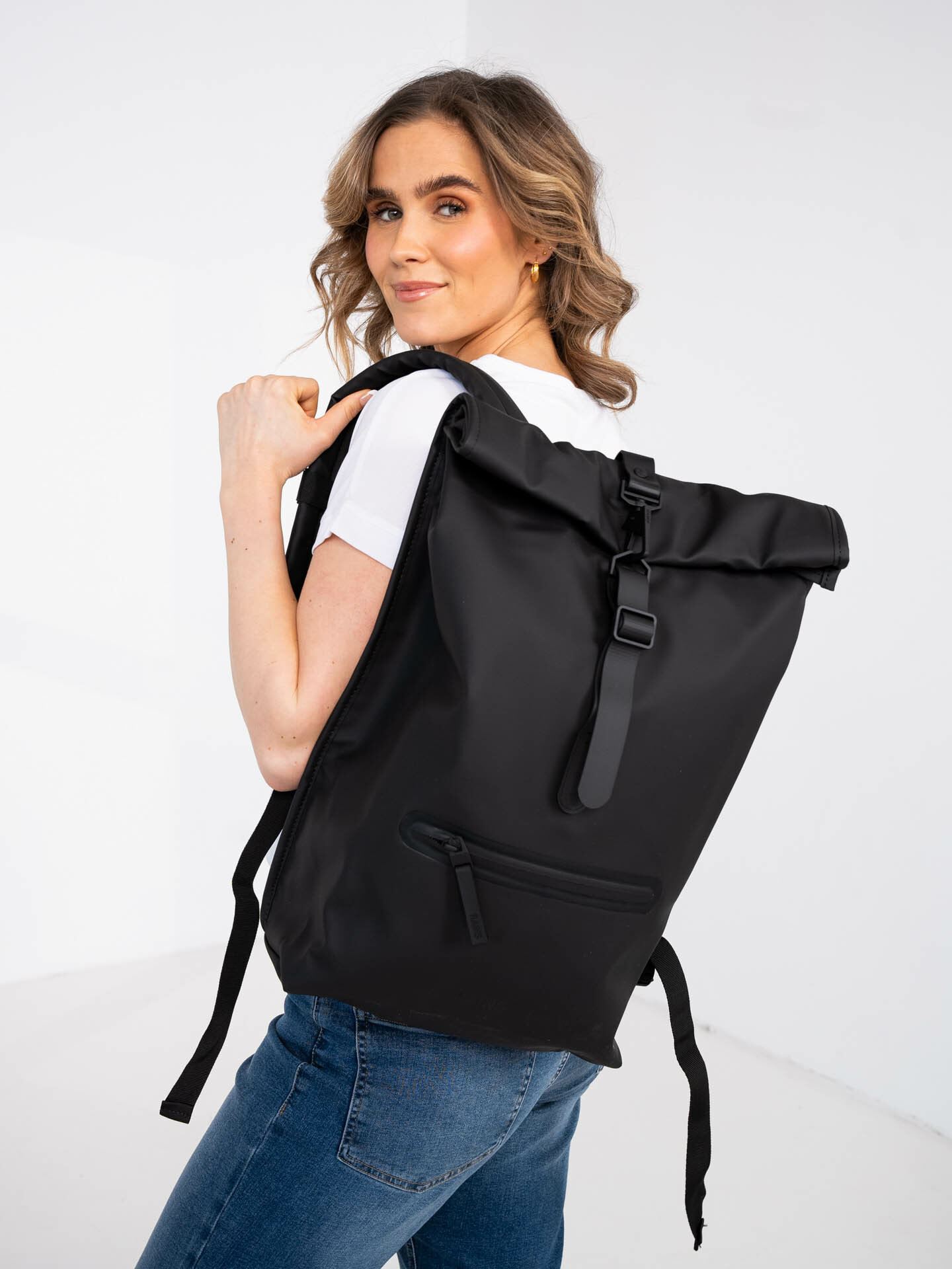 Rains Rolltop Rucksack Large Sort Getinspired.no