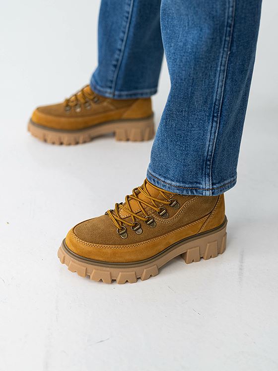 Roberto Rosso Leather Combat Boot Warm Tan