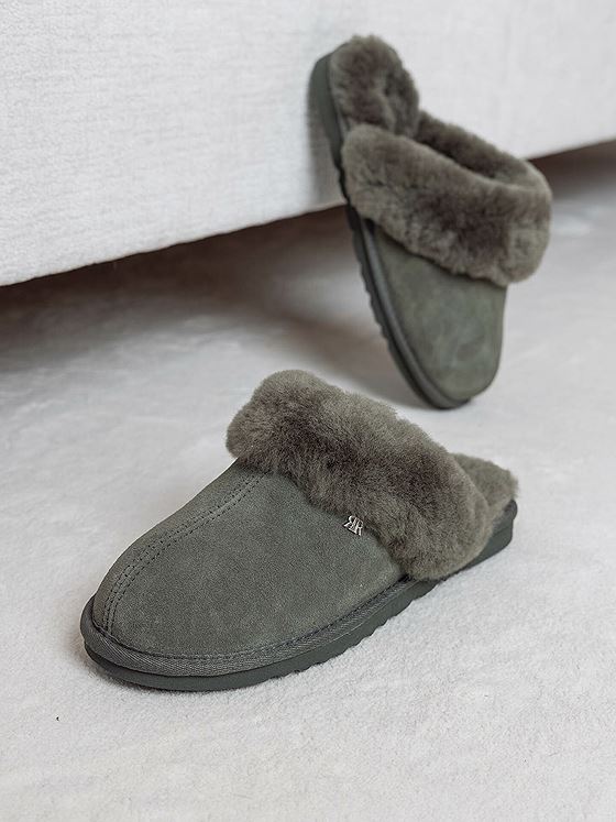 Roberto Rosso Sheepskin Slipper Green